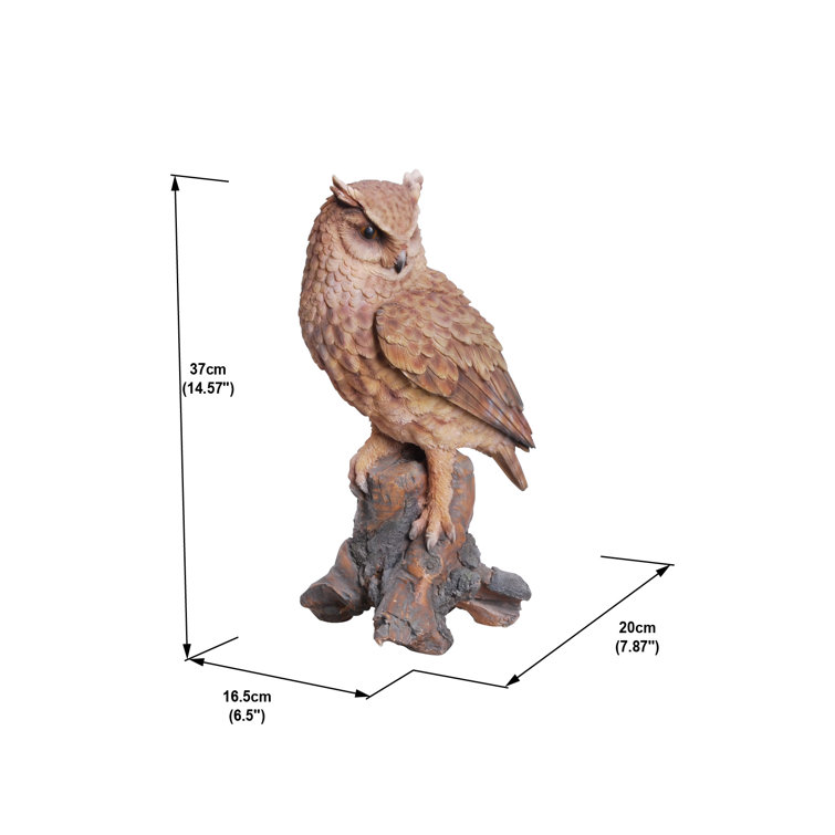 Great Horned Owl on Stump Statue